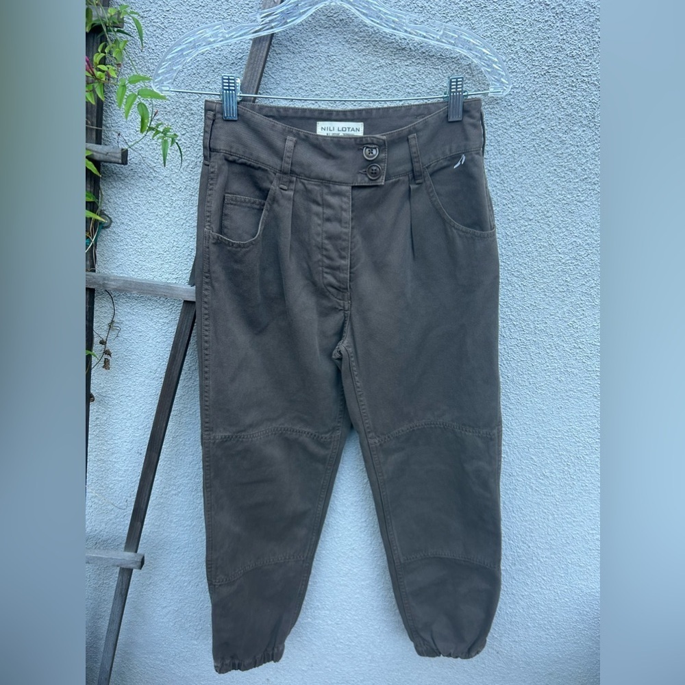 Nili Lotan Mocha Military Pant High Waisted Cargo Style Pants - Picture 2 of 4